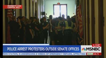 دستگیری ۸۰ نفر از معترضان به طرح بیمه جمهوری خواهان در ساختمان کنگره آمریکا