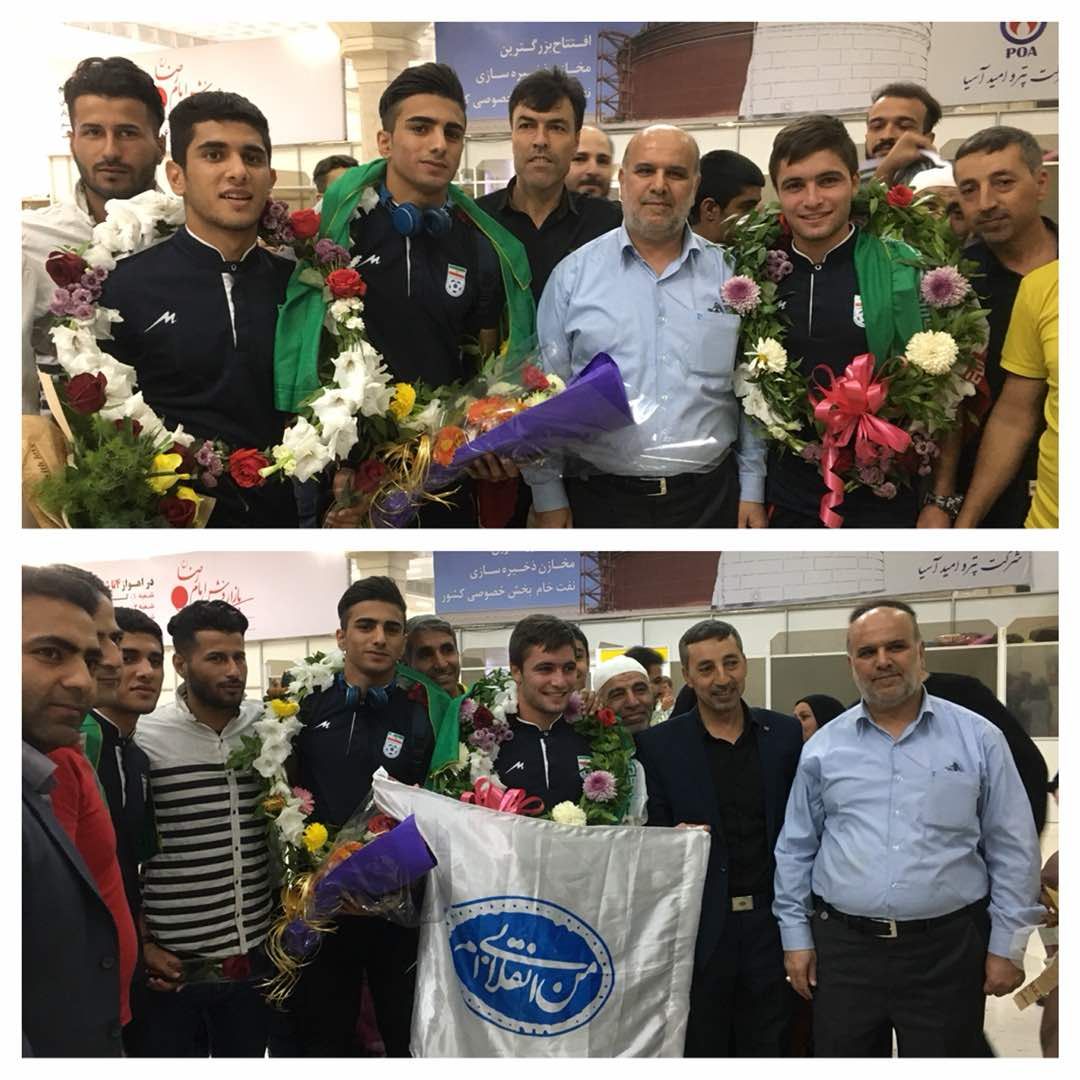 استقبال از ملی پوشان فوتبال نوجوانان در فرودگاه اهواز