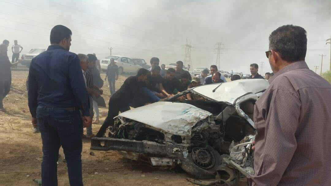 برخورد پراید و نیسان در خوزستان ۲ نفر را به کام مرگ فرستاد