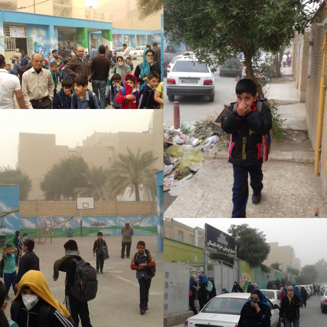 گرد و خاک مدارس نوبت عصر ۶ شهرستان خوزستان را تعطیل کرد