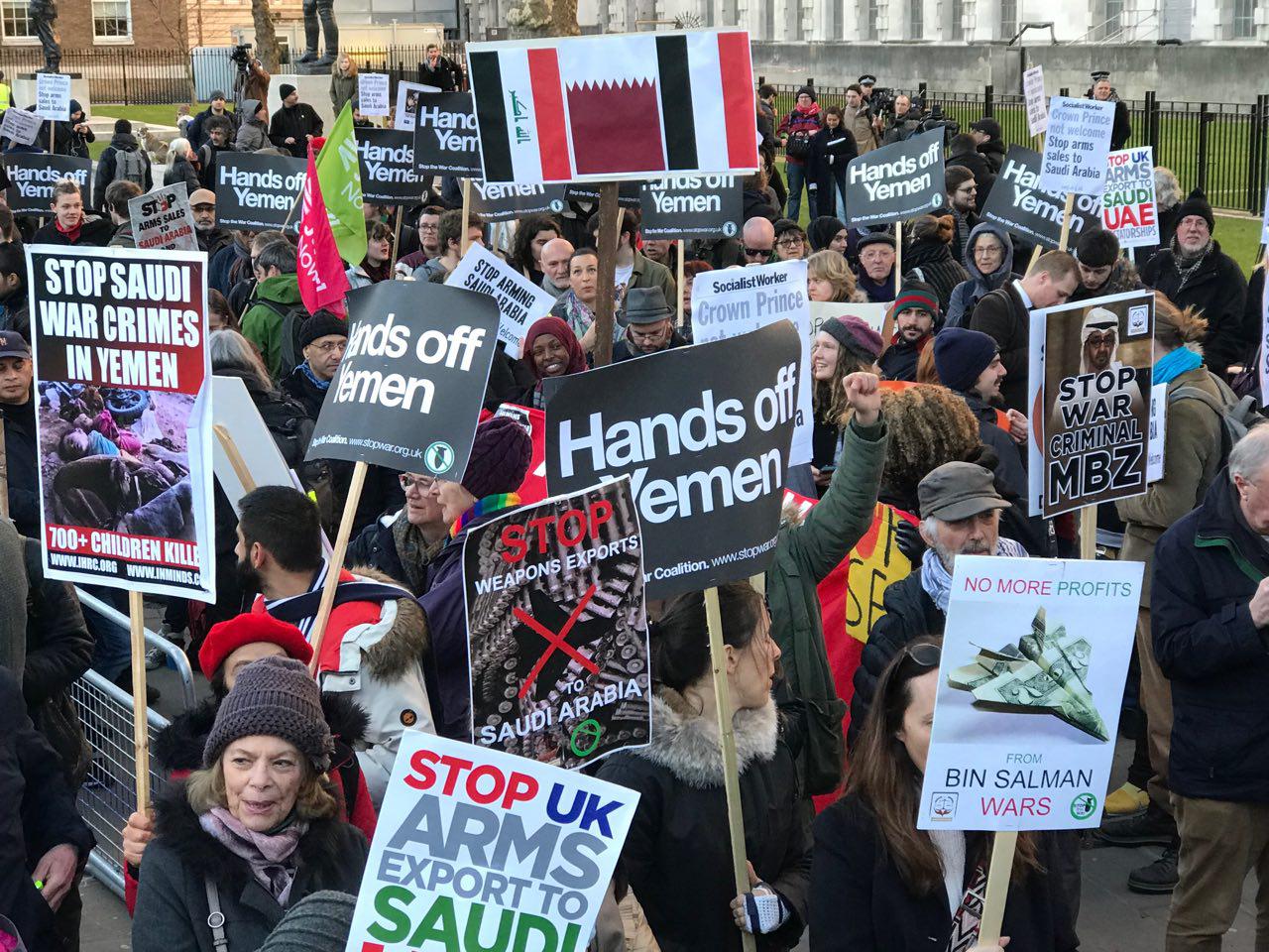 اعتراض شدید مردم لندن درمخالفت با سفر ولیعهد عربستان به انگلیس