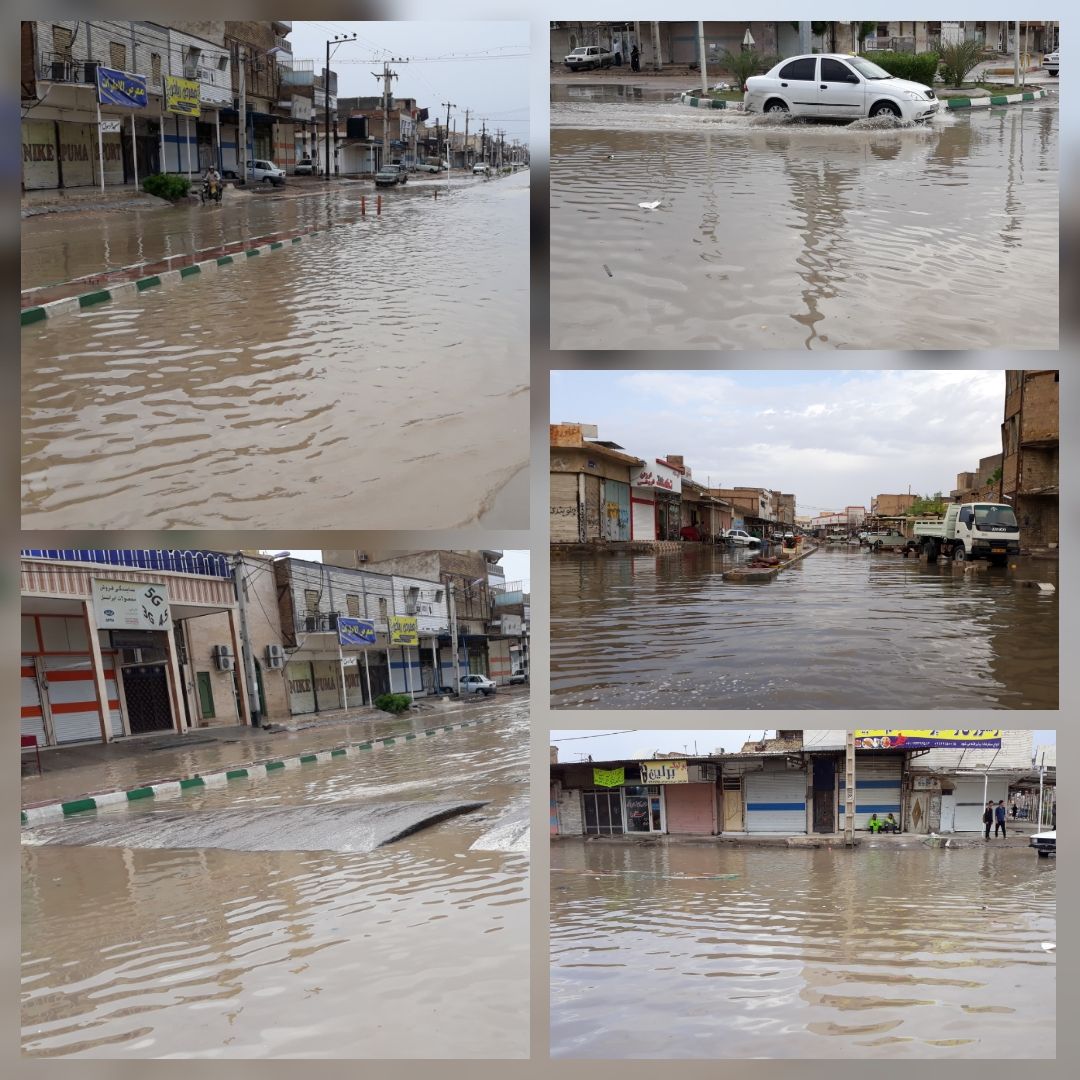 گزارش تصویری آبگرفتگی معابر مناطق غرب اهواز از کوی علوی تا عین ۲