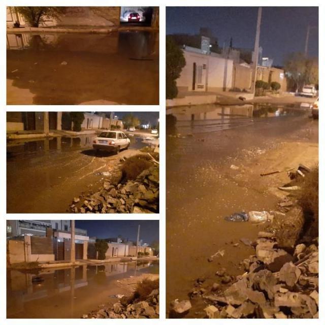 سیلاب فاضلاب به محله آهن افشار رسید!