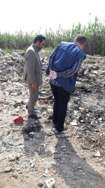بازدید کمیته محیط زیست کارون از محل تخلیه زباله های عفونی در اطراف قلعه چنعان