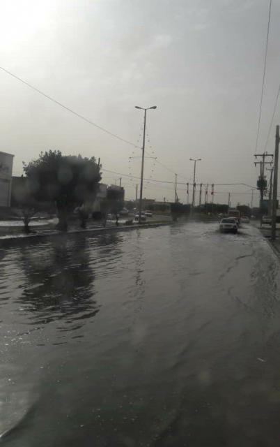 تکرار آبگرفتی خیابان مسجد الرحمان اهواز پس از چند دقیقه بارندگی