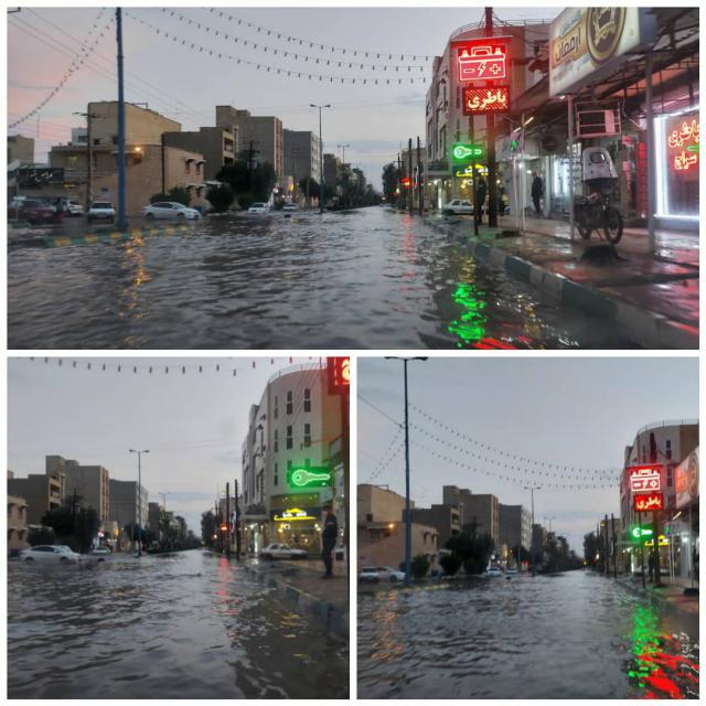 گزارش تصویری آبگرفتگی خیابان ها و معابر اهواز در روز ۱۹ بهمن