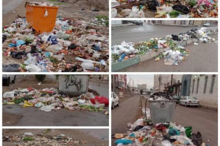 انباشت زباله در خیابان های محلات غرب اهواز همچنان ادامه دارد