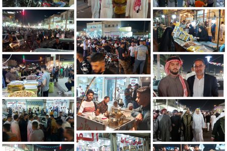 فضای شادمانه شب عید فطر در بازار فرحانی کوی علوی (الدایره) اهواز + تصاویر